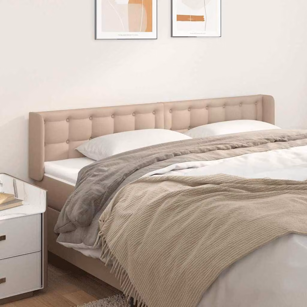 Testiera ad orecchio vidaXL in similpelle color cappuccino, L: 183 cm, P: 16 cm, H: 78-88 cm