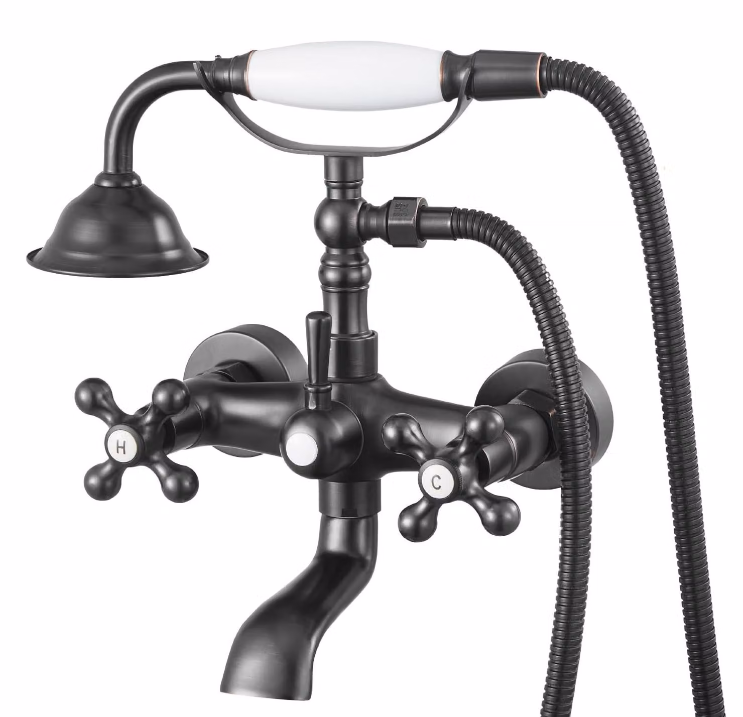 Miscelatore per lavabo a incasso, finitura bronzo, con doccetta manuale
