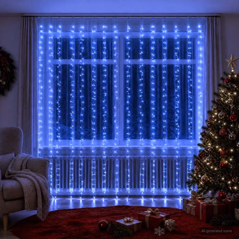 vidaXL Tenda luminosa 600 LED Blu 600 x 300 cm