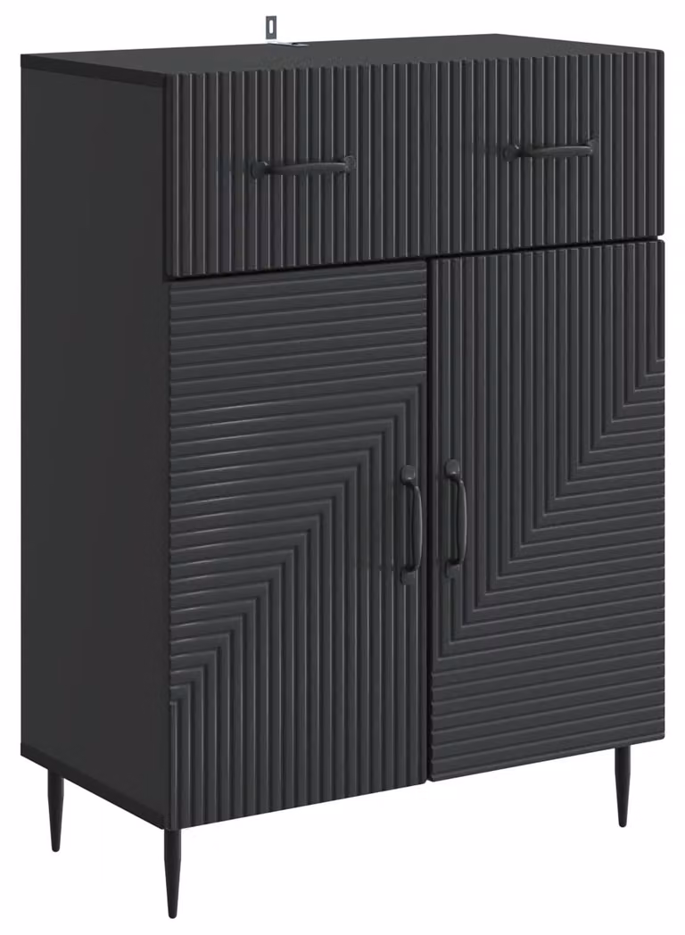 Credenza Nero 66 x 34,5 x 89,5 cm Legno ingegnerizzato