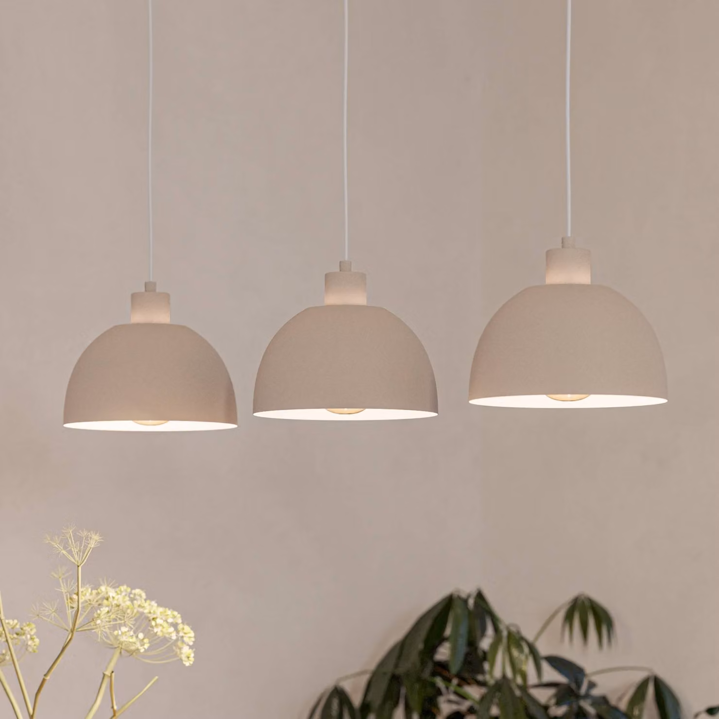 EGLO Lampada a sospensione Cazalilla, dimmerabile, Crema / Ambra, Cucina, Metallo, Lampada a sospensione