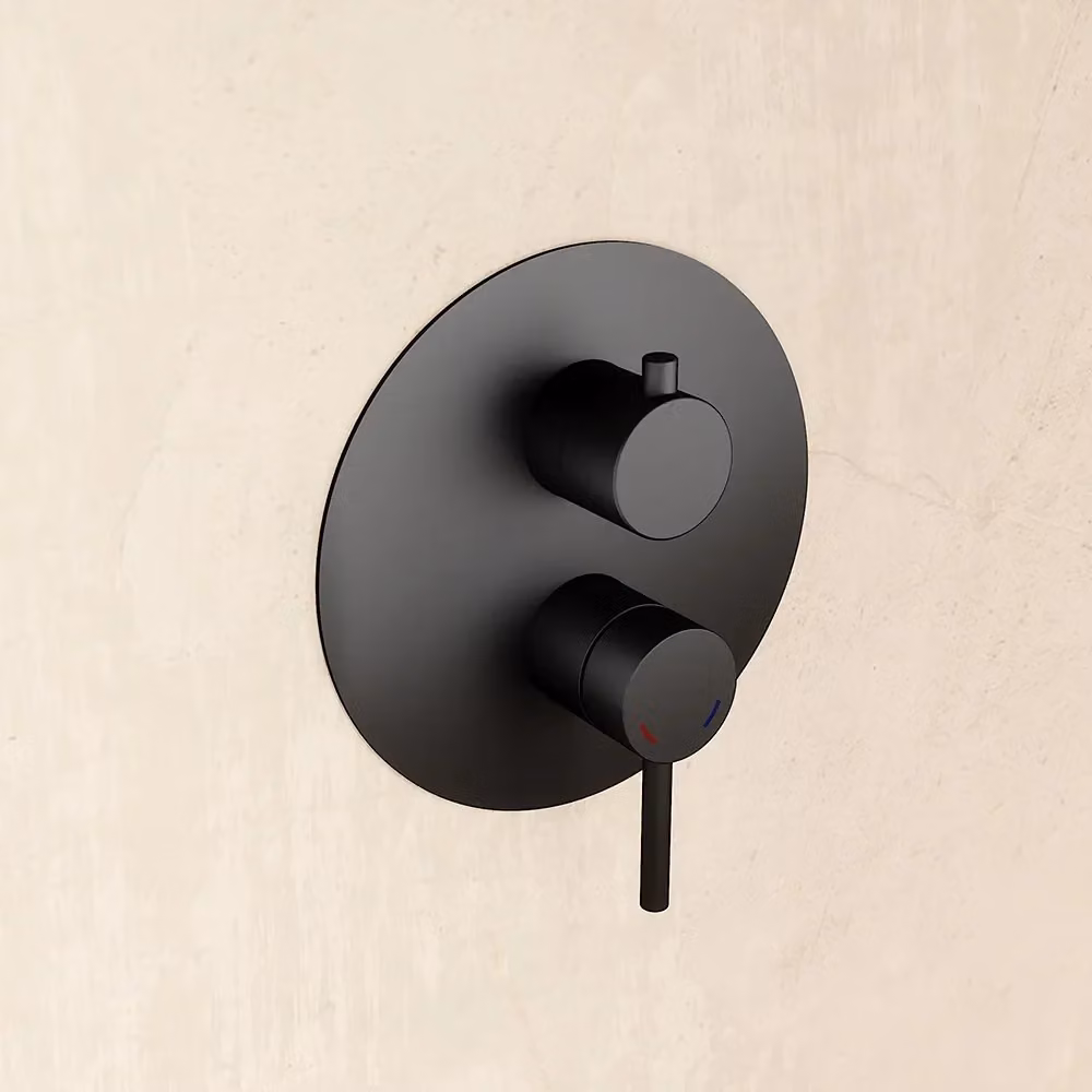 Set di miscelatori Bette nero opaco con lavabo ad incasso, bidet senza scarico e incasso doccia con deviatore – 2