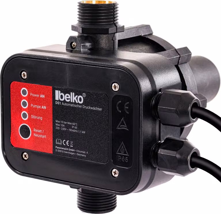 Pressostato Belko® Interruttore a pressione per pompe dell'acqua fino a 1,1 kW, con cavo fino a 10 bar, irrigazione giardino Controllo pompa Impianto idrico domestico Protezione contro il funzionamento a secco