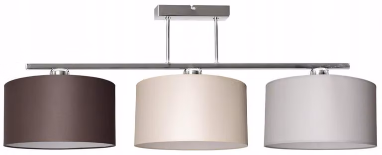 Lampada a sospensione moderna con paralume in tessuto e finiture cromate, lampada da soffitto a LED di design, illuminazione elegante per soggiorno, camera da letto, cucina e sala da pranzo