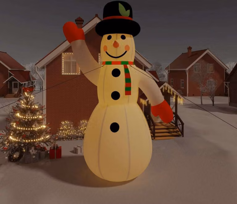 The Living Store Pupazzo di neve gonfiabile con LED 805 cm