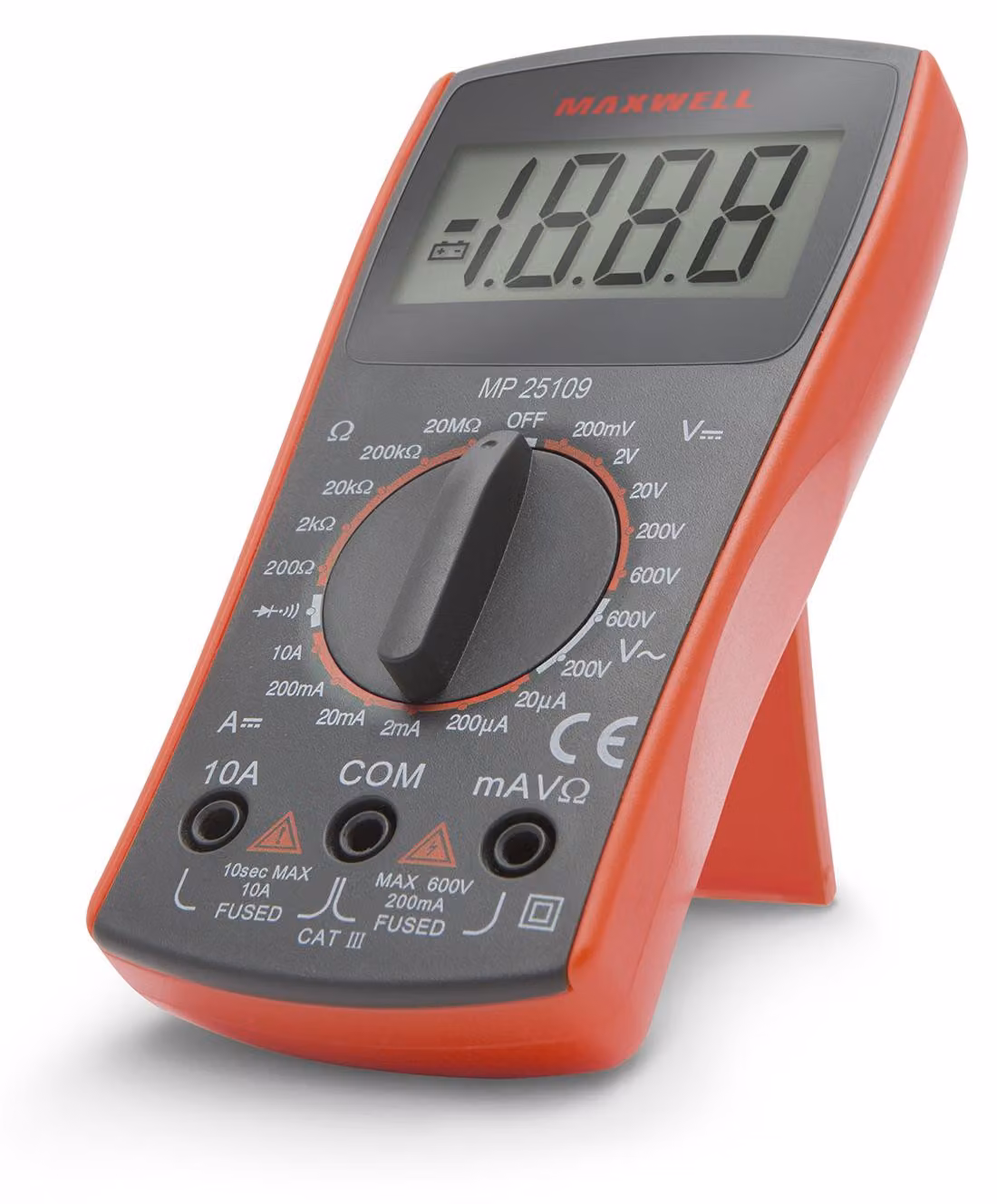 Multimetro digitale - Formato tascabile compatto - Adatto per applicazioni generiche e hobbistiche - Test diodi e continuità - Segnale acustico - Cavi di misura e batteria da 9 V inclusi - Dimensioni 145 × 80 × 30 mm [25109]