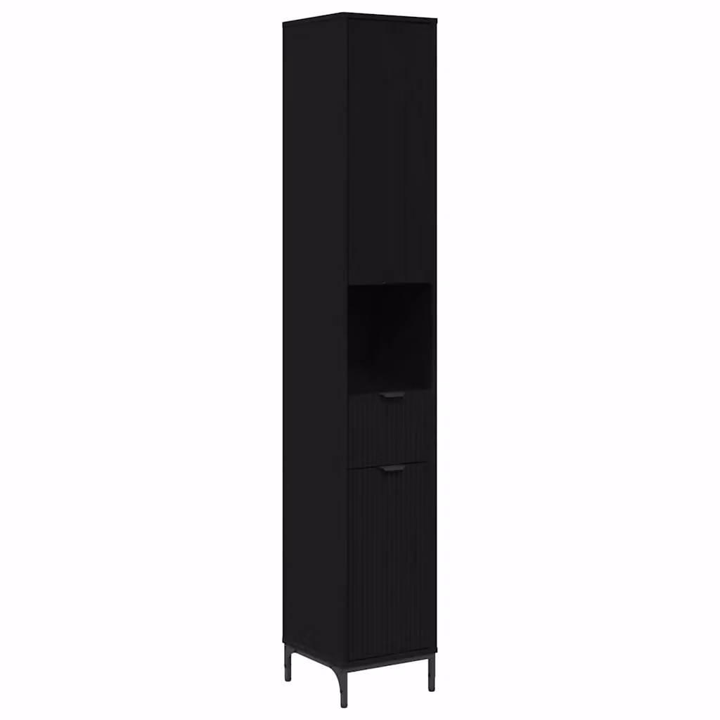 Mobile da bagno minimalista vidaXL nero con ante e cassetti L: 31,5 cm, P: 33 cm, H: 190 cm – 2