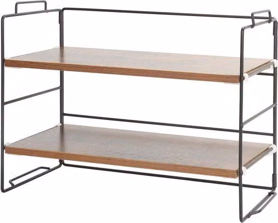 Sistema di organizzazione con pannelli in legno per mobili da ufficio - Cassettiera a 2 ripiani per l'ufficio, la dispensa e il bagno.