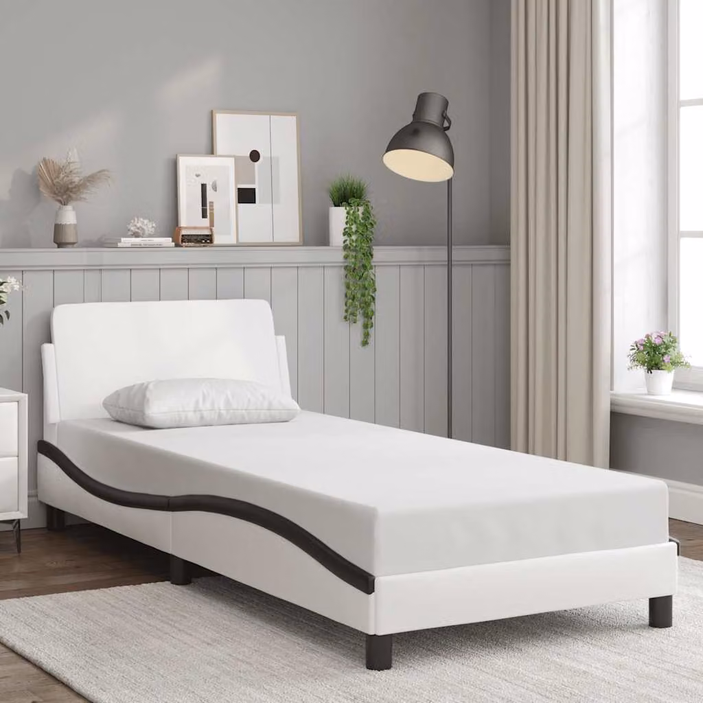 Giroletto vidaXL Dover in similpelle bianco e nero 90x200 cm