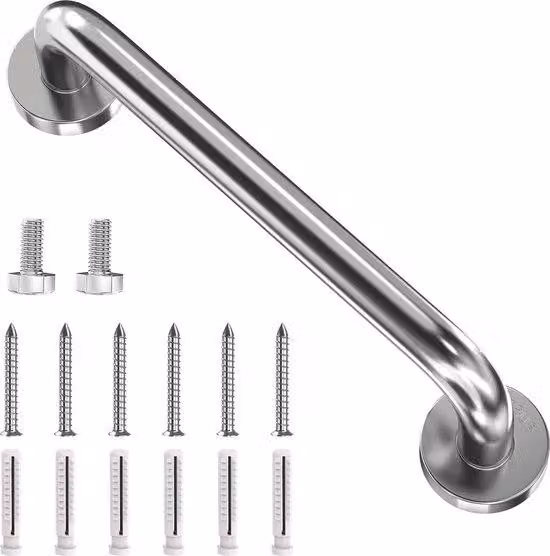Famanu, barra di supporto da 30 cm in acciaio inossidabile – Maniglie di sicurezza per vasche da bagno e docce – Accessorio di sicurezza per il bagno