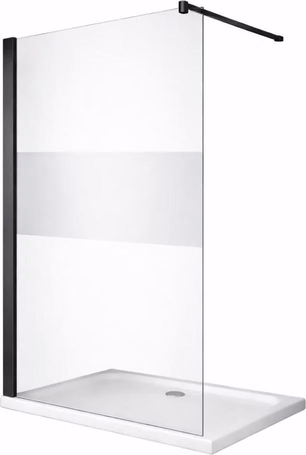 Glaswerk Westfalen - Panno doccia LiLy, 140x200 cm, vetro satinato centrale