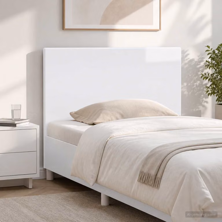 Testiera da muro vidaXL BREDA in legno ingegnerizzato bianco lucido