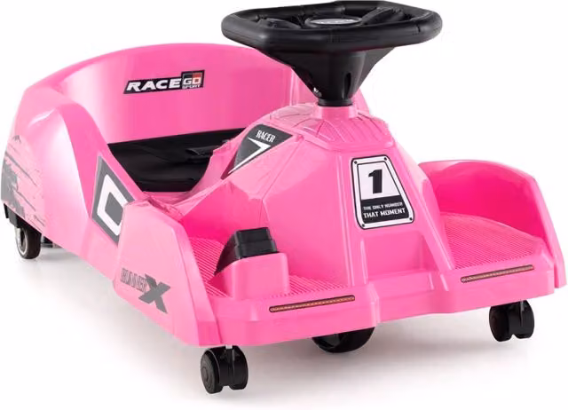 Go Kart Elettrico Design Mania con Telecomando e 3 Velocità, Colore Rosa