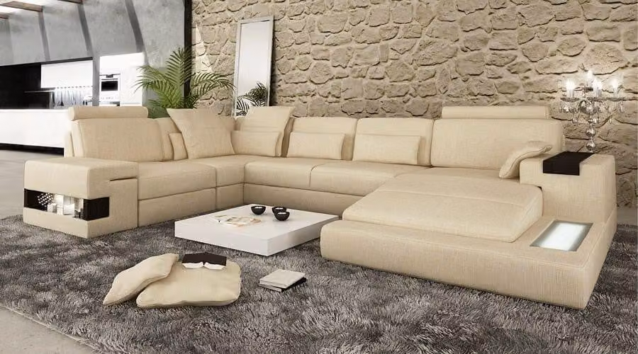 Ecksofa Couch Polster Couchen Eck U-Form Sofa Wohnlandschaft Möbel Sofas