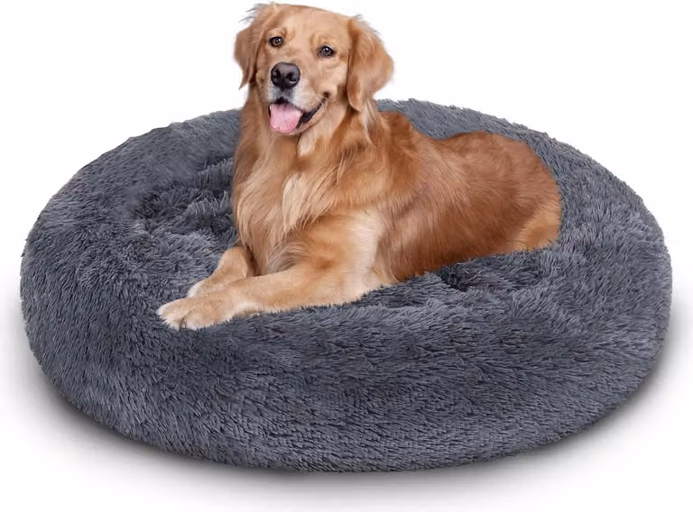 Jayseuw cane letto peluche posto letto cane cuscino gatto lavabile antiscivolo confortevole rotondo 60cm grigio scuro
