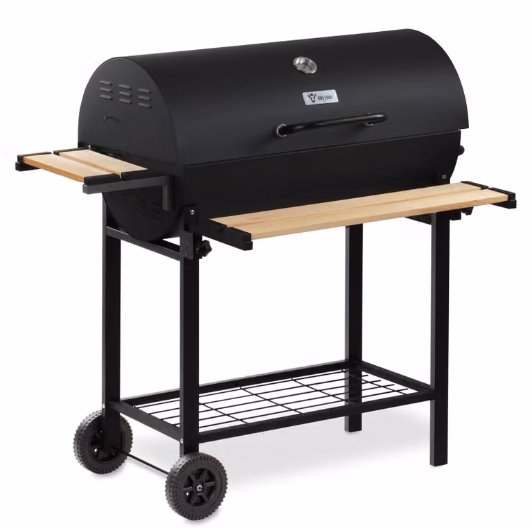 Carrello per barbecue con coperchio - Mobile, dotato di termometro - Peso: 16,5 kg