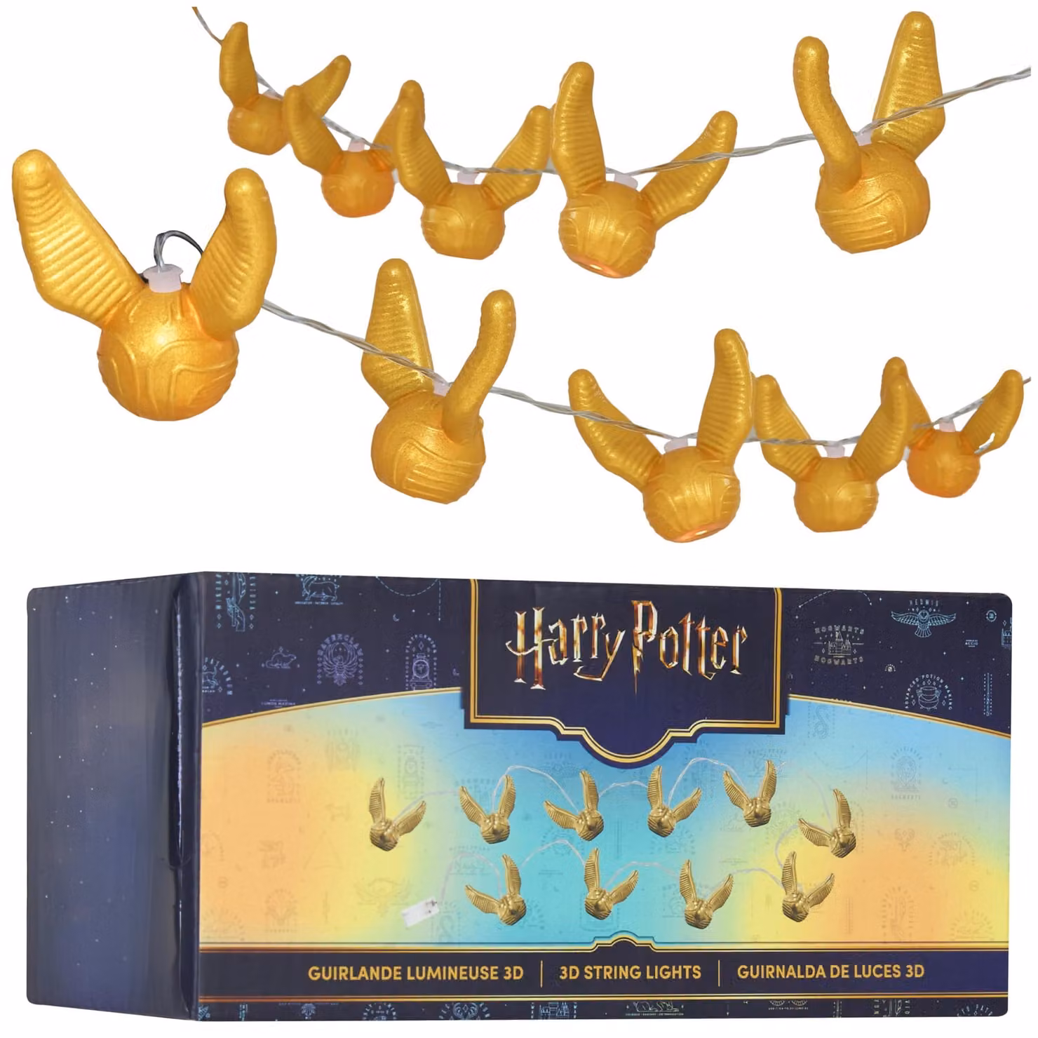 Catena luminosa 3D a tema Harry Potter, con 10 LED multicolore, alimentata a batteria