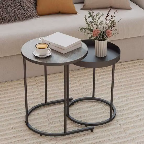 Set tavolo sospeso in metallo grigio, design Dienblatt, pieghevole