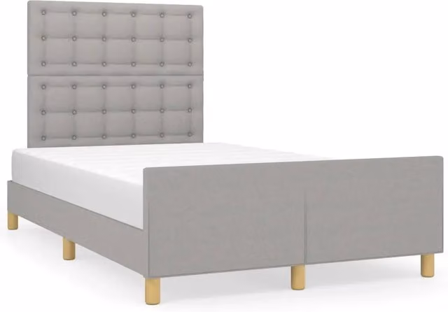 Letto matrimoniale | Letto per adulti | Giroletto senza Materasso Grigio Chiaro 120x200 cm Tessuto