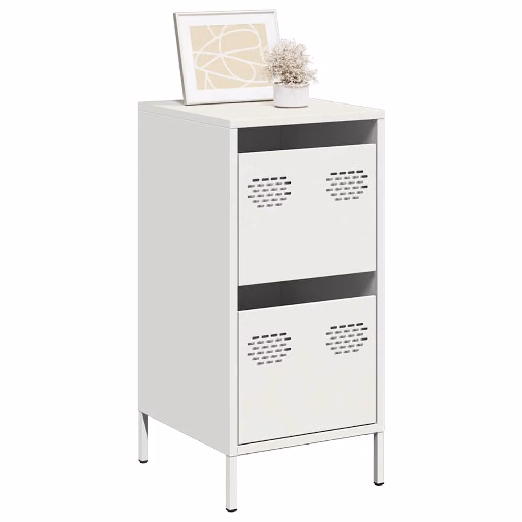 Credenza bianca vidaXL in metallo con finitura opaca L/P/H: 35 x 39 x 73,5 cm