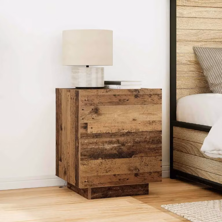 vidaXL Armadio da Notte in Legno Rustico Marrone L: 45 cm, P: 40 cm, H: 55 cm