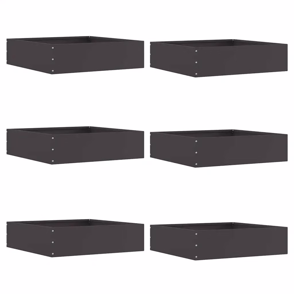 Set di 6 bordure per prato vidaXL in acciaio nero, L/P/H: 50 x 50 x 13 cm