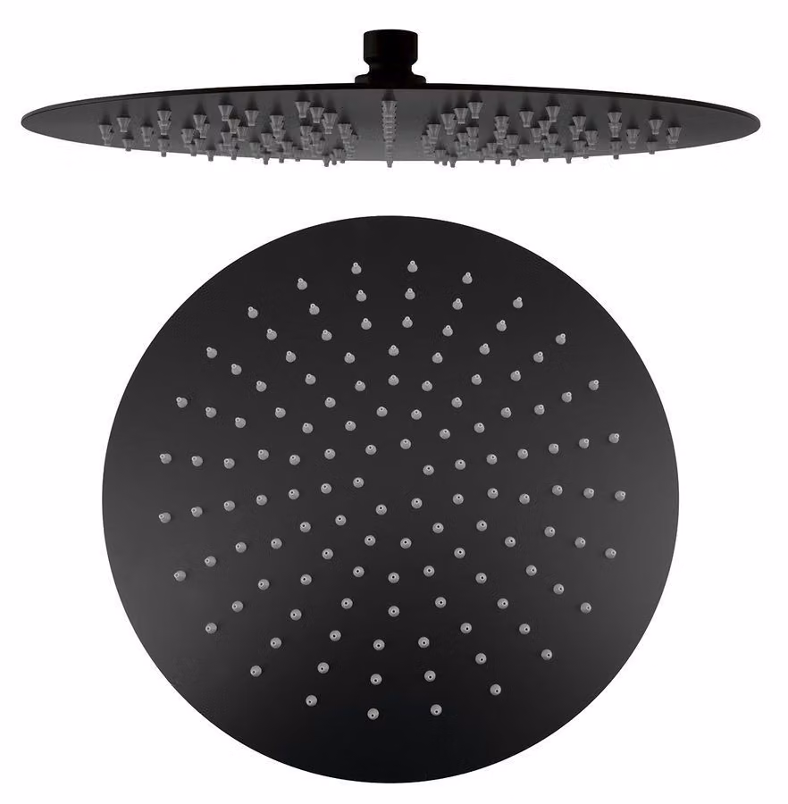 Sapho Slim - Soffione doccia, diametro 300 mm, nero opaco MS573B