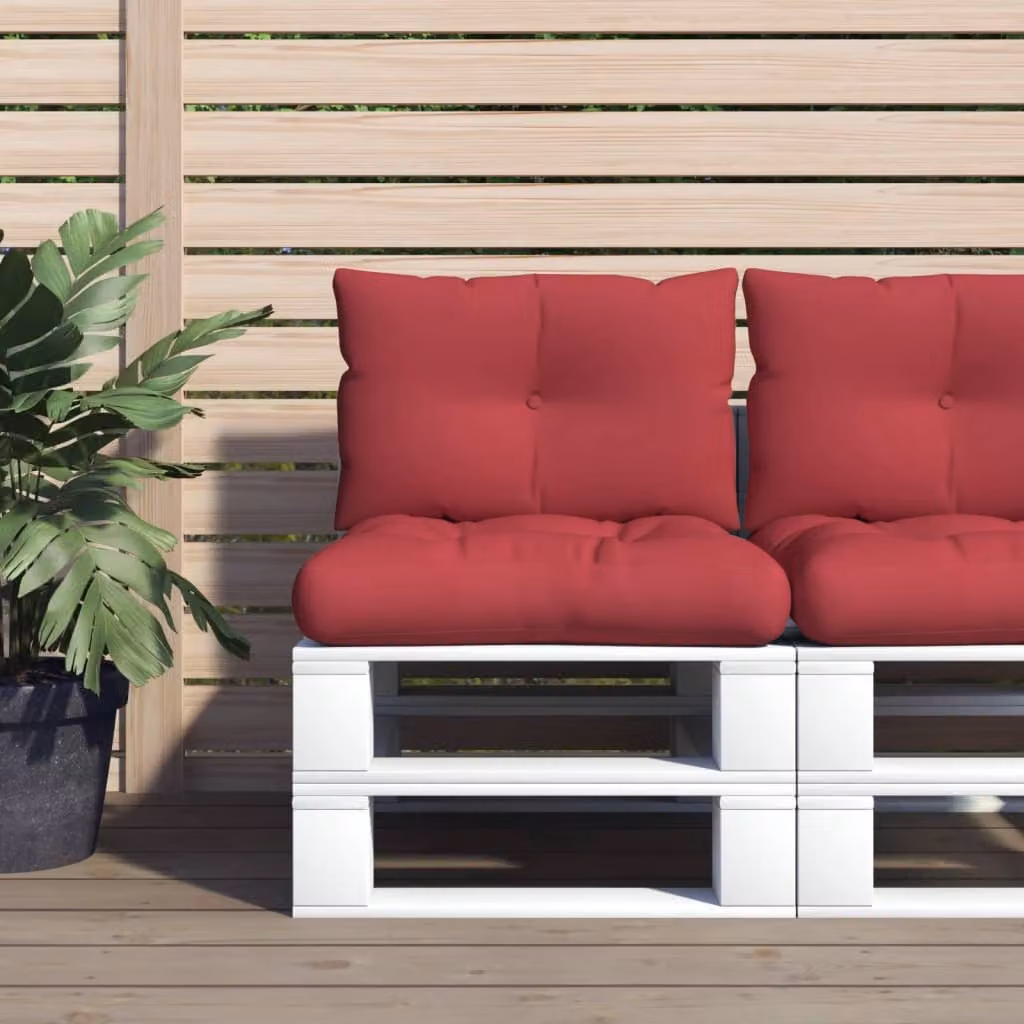 vidaXL Cuscini per Pallet 2 pz Rosso Vino in Tessuto