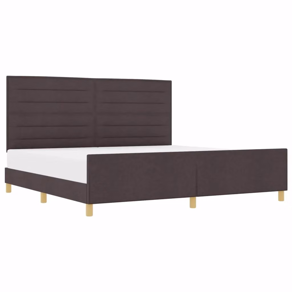 Struttura del letto moderna vidaXL in tessuto e legno marrone L/P/H: 200 x 200 x 128 cm – 2