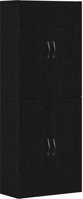 Set di 2 armadietti da parete moderni con 4 ante portaoggetti 69,5 x 34 x 90 cm in legno multistrato rovere nero 02_0055910