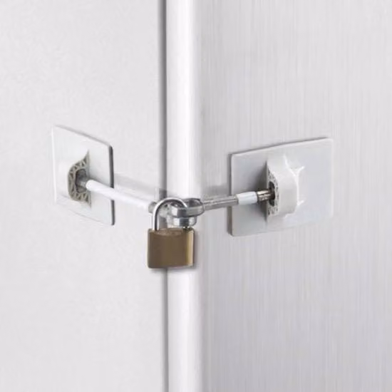 Serratura di sicurezza in acciaio inossidabile color argento per protezione porta contro gli intrusi
