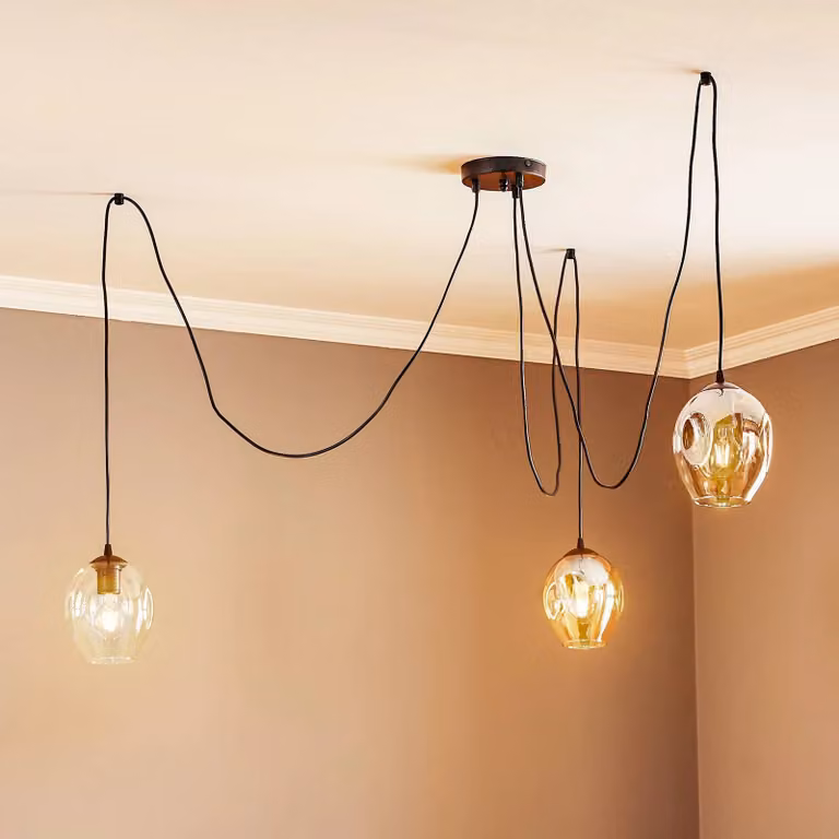 Lampada a sospensione in vetro Starla EMIBIG LIGHTING, dimmerabile, Nero, Soggiorno / Sala da pranzo, Vetro, Moderno, Lampada a sospensione