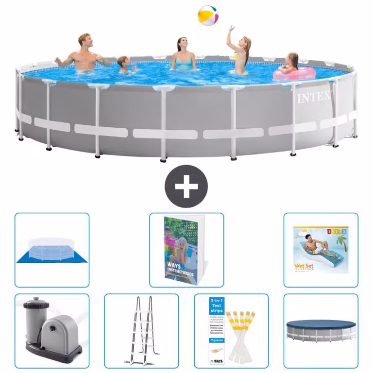 Struttura per piscina a forma di prisma - 610x132 cm - composta da 6 elementi - modello S670