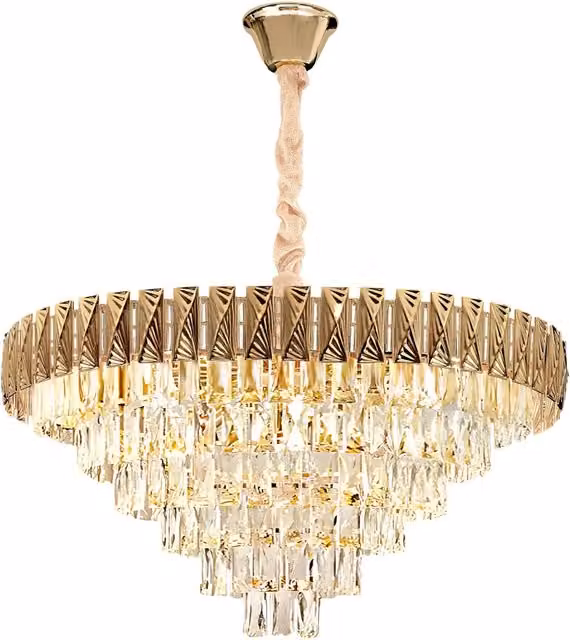 Lampada a sospensione Cristal Toolight in cristallo e oro, diametro 80 cm – 1