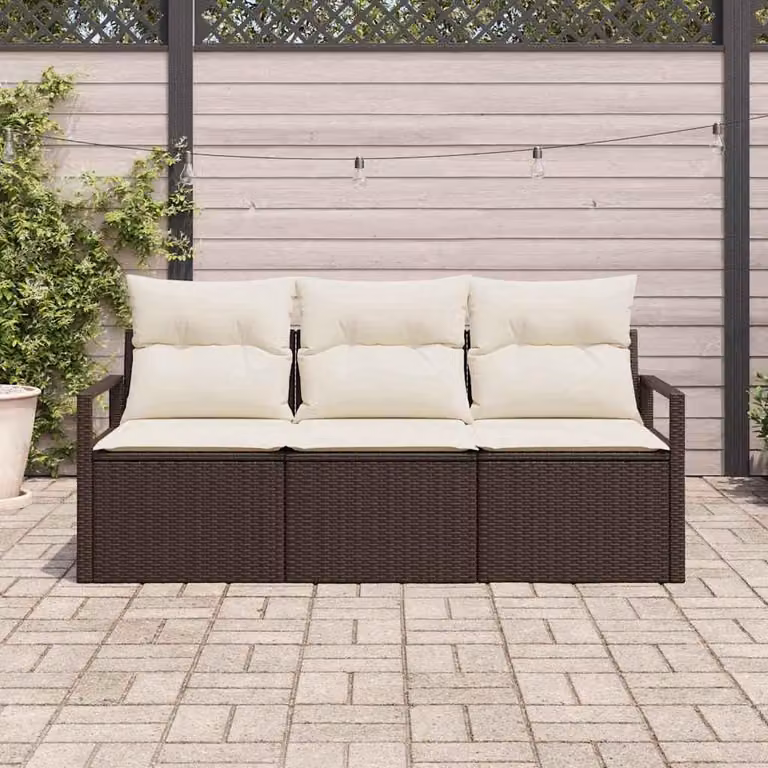 Maison Exclusive - Set di divani 3 pcs Marrone polyrattan