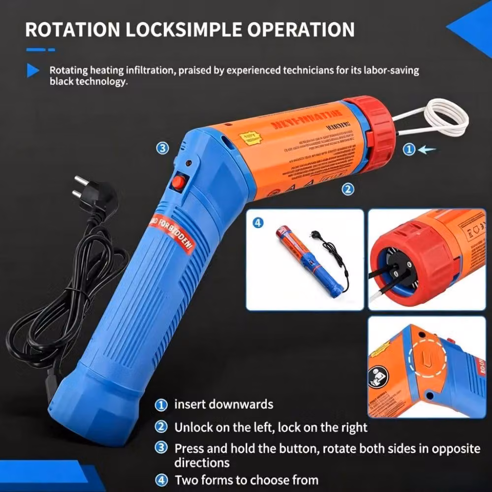 Riscaldatore a induzione magnetico - 1100 W, sgrassatore per viti e bulloni - Dispositivo portatile - Fino a 800 °C - 8 bobine riscaldanti - Spina EU da 220 V