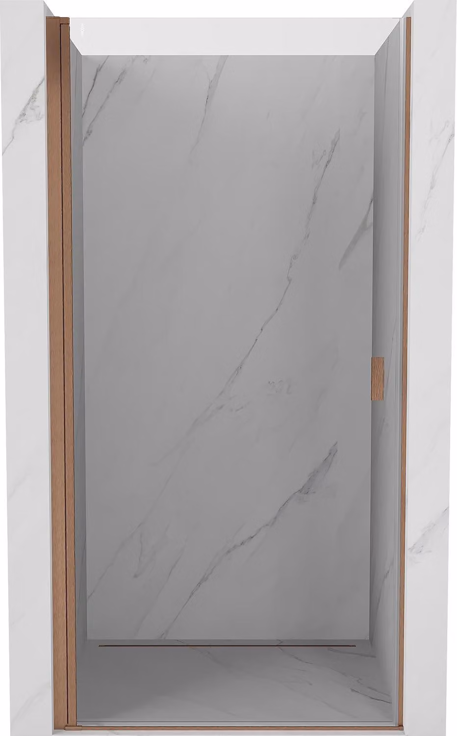 Mexen Mist-B porta doccia a battente 65 cm, trasparente, rame spazzolato - 8A2-065-000-65-00