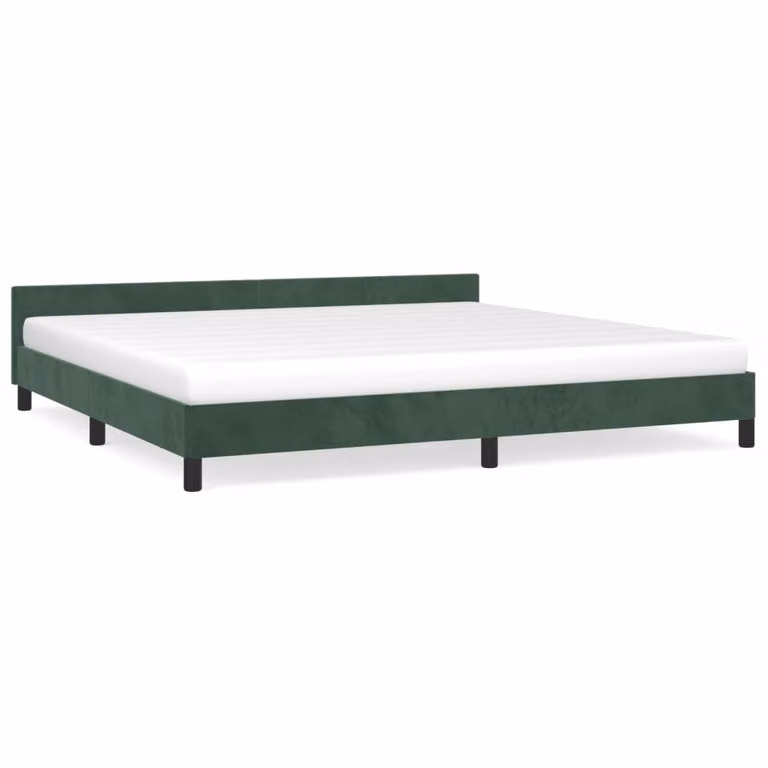 Giroletto senza Materasso Verde Scuro 200x200 cm in Velluto