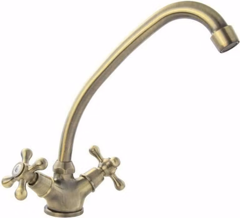 ROUSSEAU Beverly Kitchen Mixer Tap - Without Spray - Aged Bronze