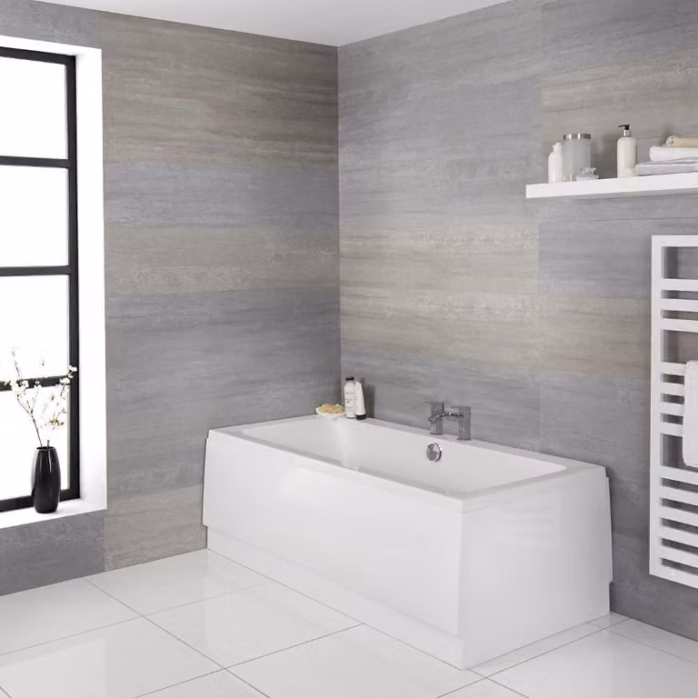 Vasca da Bagno Standard a Doppio Schienale con Pannello Laterale - 1700mm x 700mm - Halwell
