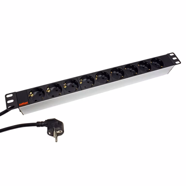 ROLINE - Presa multipla (montabile su rack) - 250 V - 3600 Watt - prese di uscita: 9 - 1U - 48,3 cm (19") - 2 m - He