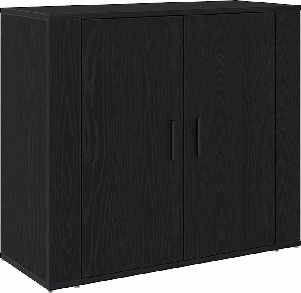 Credenza Rovere Nero 80 x 33 x 70 cm Legno multistrato