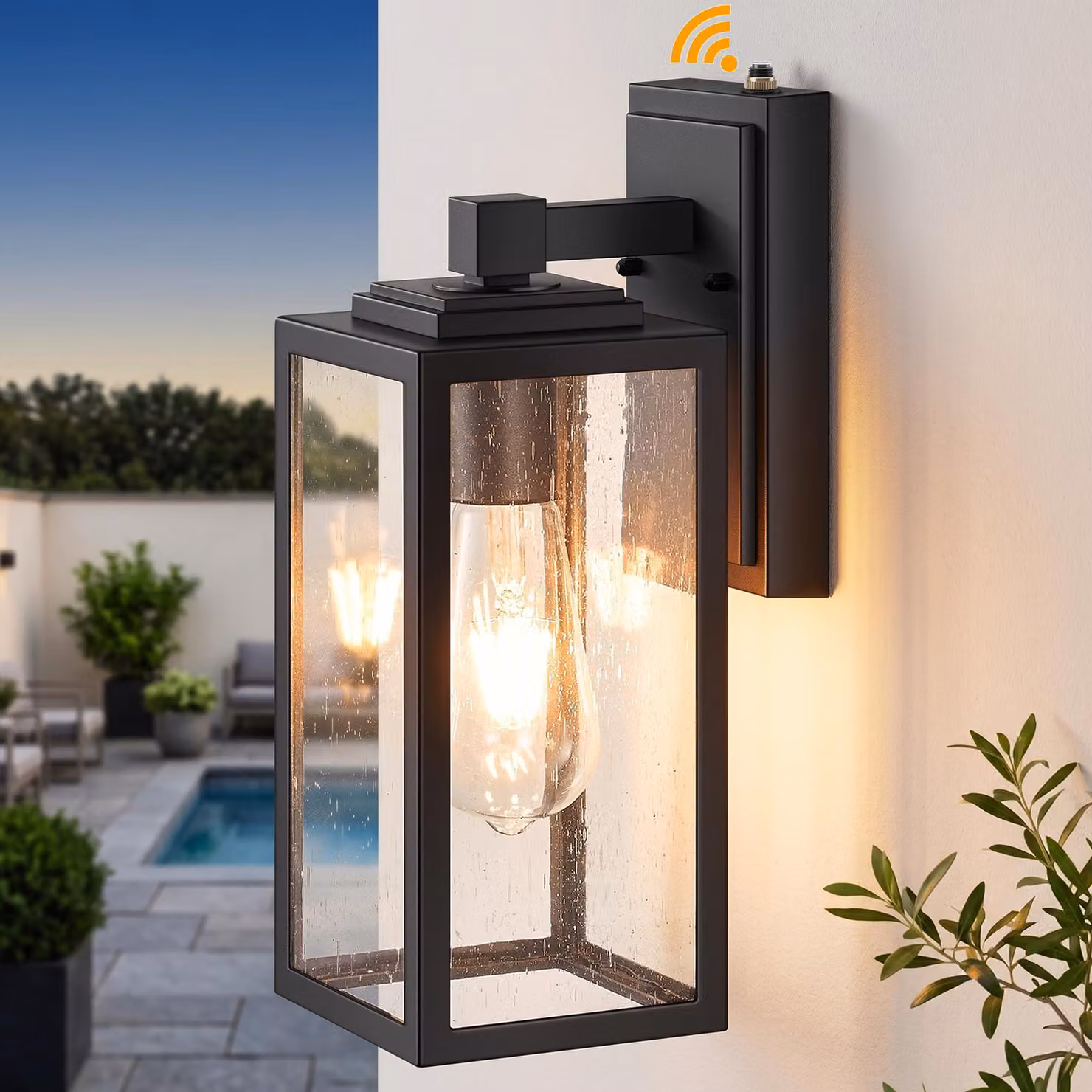 Lampada da esterno, rettangolare, in alluminio, 220 V, 31,5 cm