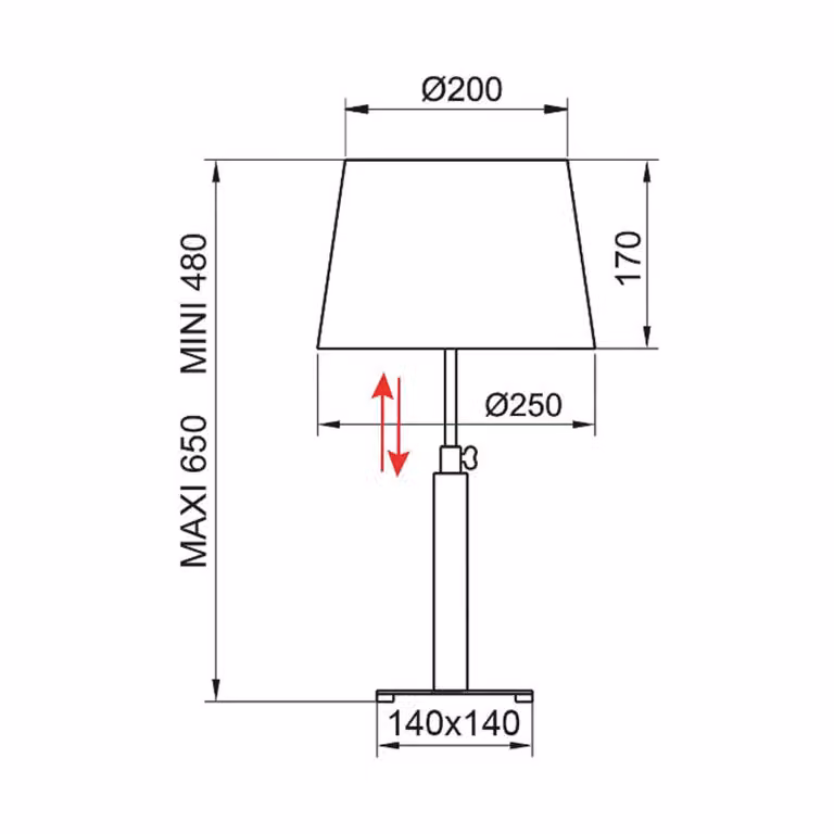 Aluminor Lampada da tavolo Quatro Up, Legno scuro, Soggiorno / Sala da pranzo, Legno, Moderno, Lampada da tavolo