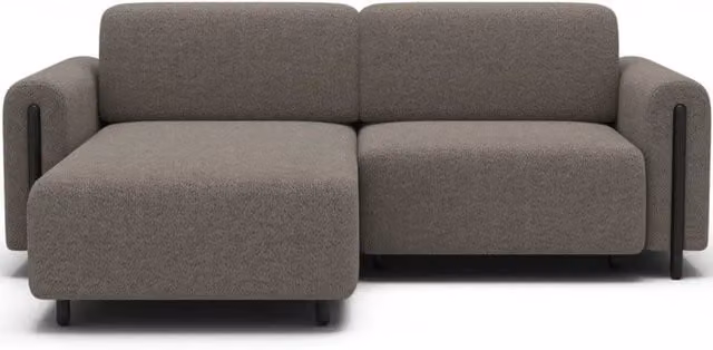 Divano ad angolo convertibile MEUBLORAMA ARVESSA marrone con contenitore e funzione letto, lato sinistro – 1