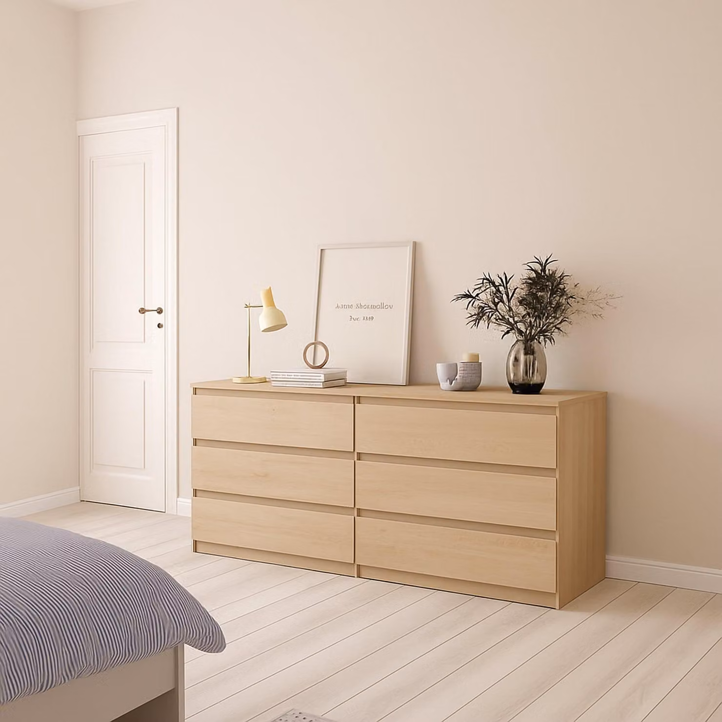 Dmora Credenza Abacadabra 50x153.8x70.1h cm Marrone Rovere, 6 Cassetti Apertura Scorrevole