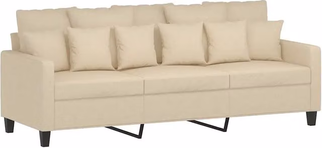 Divano | Divano da soggiorno | Sofa a 3 Posti Crema 180 cm in Tessuto
