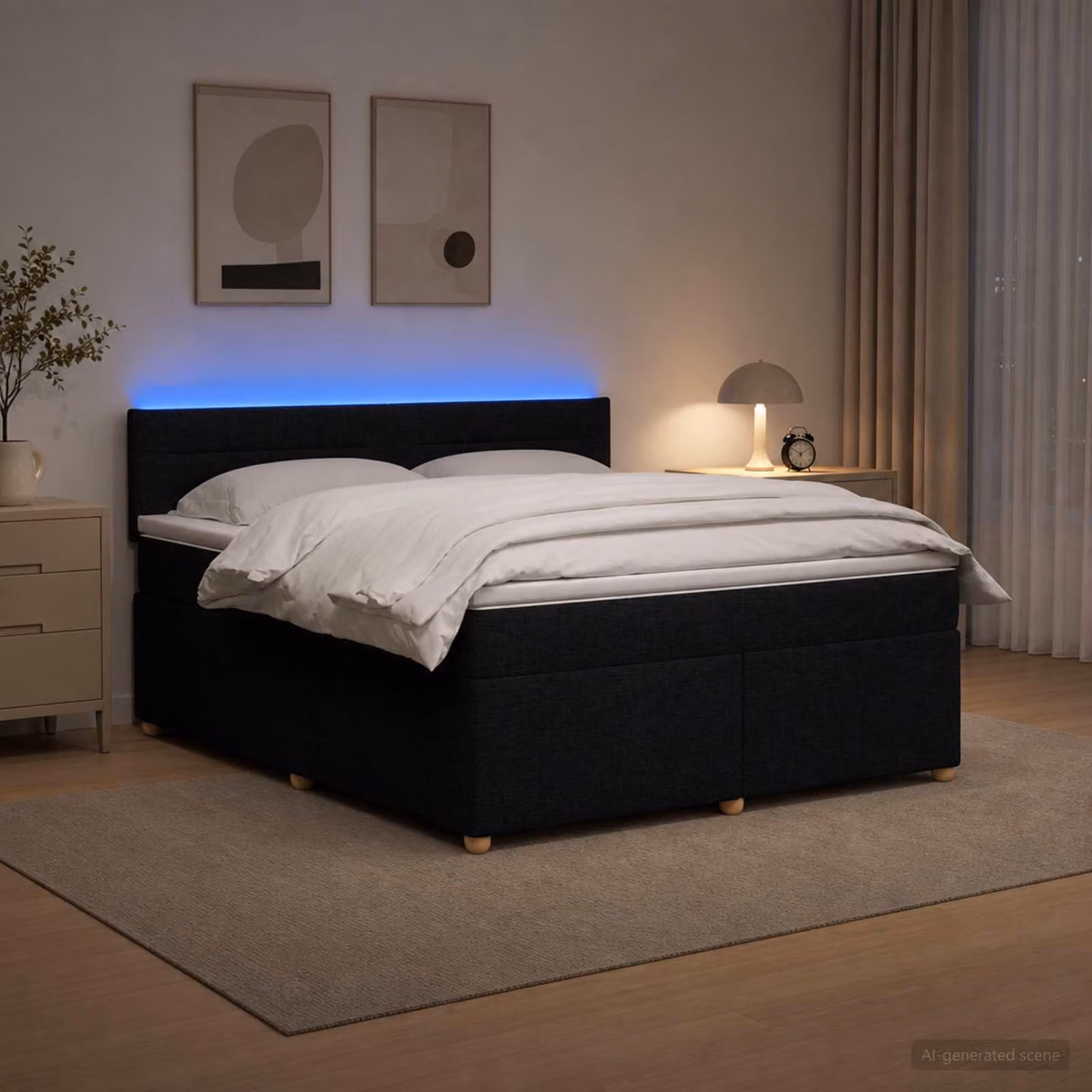 Maison Exclusive - Letto boxspring con materasso nero 140 x 200 cm Tessuto