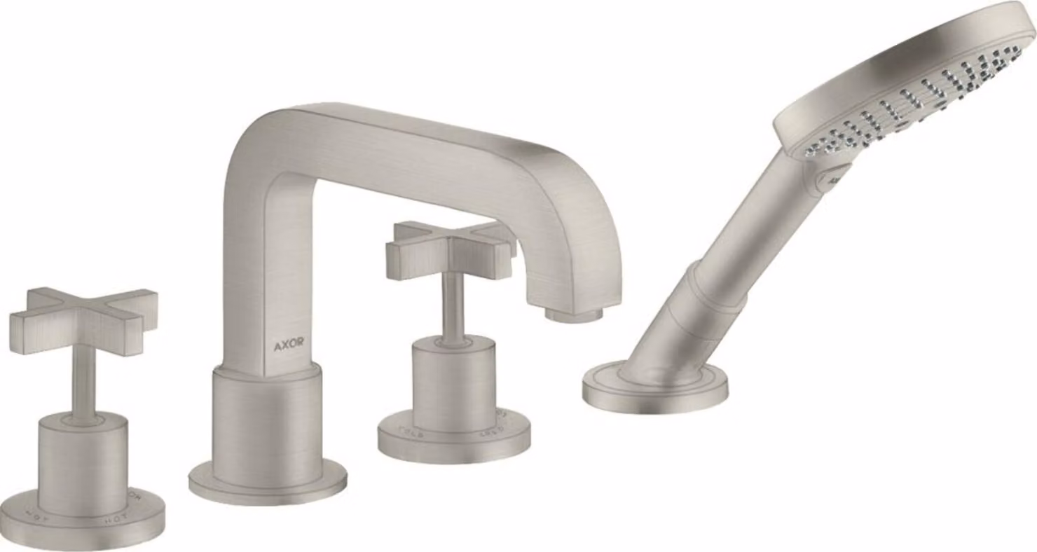 hansgrohe AXOR Citterio 4 trous pour bordure de carrelage avec poignées transversales, 39453800, 39453800