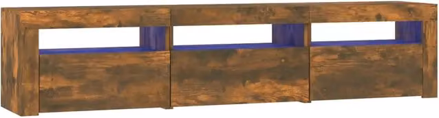 Mobile TV moderno Design In con luci LED integrate in Rovere Fumo, L: 180 cm, P: 35 cm, H: 40 cm – 1